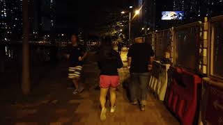 Night Walk From Tsuen Wan West station to Sham Tseng Binaural 3D Audio [upl. by Anirdna]