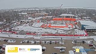 Raising Crane Timelapse from the new Southeast Events Centre from the SCU LIVE Webcam [upl. by Atwekk]