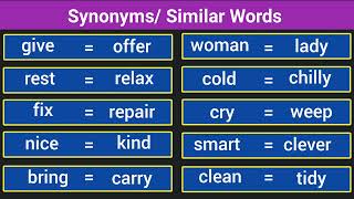 120 Synonyms in English English synonyms Similar words in English Common synonyms [upl. by Silda]