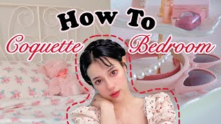 How To Coquette Aesthetic BEDROOM  Bedroom Makeover Transformation  Soft amp Ethereal [upl. by Ahsla]