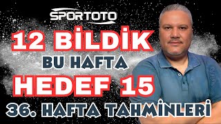 Spor Toto 36 Hafta Tahminleri  12 Bildik Bu Hafta Hedef 15 iddaabilir® [upl. by Emalia234]