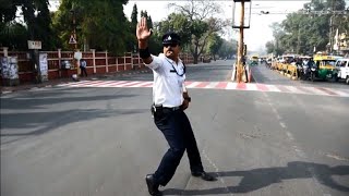 Indias moonwalking traffic cop turns heads [upl. by Roper]