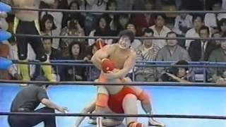 AJPW Jumbo Tsuruta Akira Taue Masanobu Fuchi vs Mitsuharu Misawa Toshiaki Kawada Kenta Kobashi [upl. by Aihsenak481]