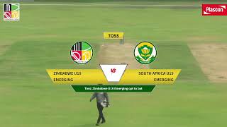 Zimbabwe U19 Emerging vs South Africa U19 Emerging 1st YODM [upl. by Benkley]