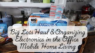 Big Lots Haul and Organizing Electronics in the Office Mobile Home Living [upl. by Nabois]