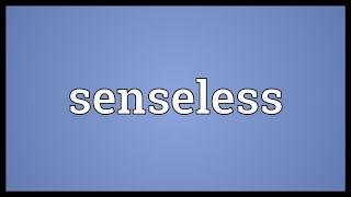 Senseless Meaning [upl. by Mariko]