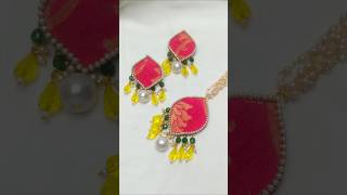 Diy earrings 🌸🌸🌷 diy earrings handmade creative trending navratrispecial diyearrings shorts [upl. by Letha376]