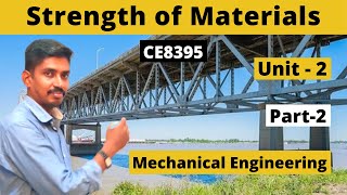 Strength of Materials for Mechanical Engineers SOM CE8395 Unit2 Part2 Mech [upl. by Emlynn]