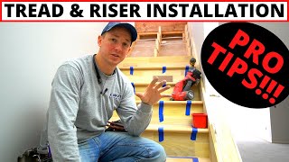 Professional Stair Tread amp Riser Installation  Complete Install Process [upl. by Loriner]