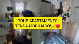 TOUR PELO APARTAMENTO MOBILIADO AP TENDA 41M2 familia apartamento construtoratenda [upl. by Namharludba872]