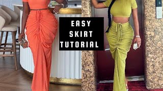 Long Pencil Skirt Cutting and Stitching How to Sew this Stylish Ruched Skirt with tank top [upl. by Chema]