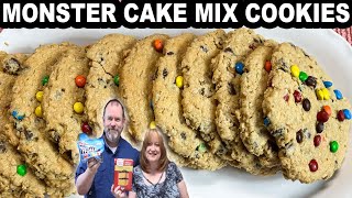 Monster CAKE MIX COOKIE  Bake With Me using BOX CAKE MIX [upl. by Annauqahs]