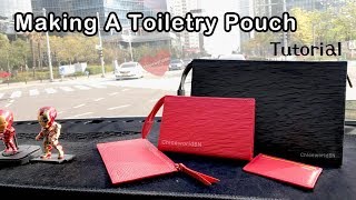 Making A Toiletry Pouch 26cm  Leather Craft [upl. by Lorenzana]