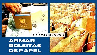 🔵 BOLSAS de PAPEL TRABAJO DESDE CASA 🔷 Armar Bolsas para SHOPPING [upl. by Dlanod]