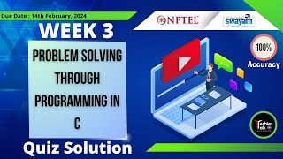 NPTEL Problem Solving Through Programming In C Week3 Quiz Assignment Solution  Jan 2024 nptel [upl. by Bianka231]