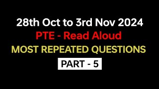 PTE Read Aloud Part5 Nov 2024  Exam Prediction  Read Aloud pte practice with answers pte [upl. by Akinat]