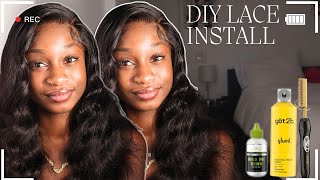 How to Install a 5x5 Lace Wig for Beginners  DIY Wig Install  A’daesha Ayanna [upl. by Yenffit]