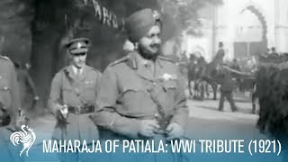 Maharaja Of Patiala Tribute to the Fallen of WWI 1921  British Pathé [upl. by Uhn166]