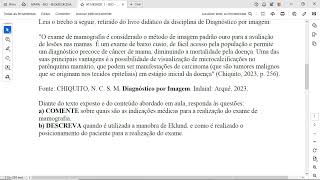 ATIVIDADE DE ESTUDO 1 – DIAGNÓSTICO POR IMAGEM Leia o trecho a seguir retirado do livro didático da [upl. by Atalya]