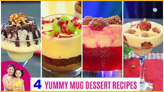 4 SWEETDESSERT Recipe in MUG  CookWithNisha [upl. by Solram]