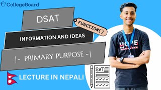 PRIMARY PURPOSE  FUNCTION SAT ENGLISH FUL LESSON IN NEPALI  TEXT STRUCTURE AND PURPOSE [upl. by Averill387]