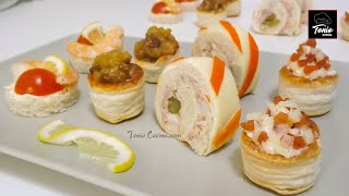 Aperitivos fáciles rápidos y económicos con Pan de Molde  Canapés Variados 6  Tonio Cocina [upl. by Petit]