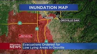 Oroville Dam Emergency Spillway Eroding Evacuations Ordered [upl. by Lenee]