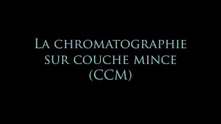 Réaliser une CCM chromatographie sur couche mince  Technique expérimentale de séparation [upl. by Lund423]