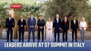 World leaders arrive at G7 summit in Italy [upl. by Nellak]