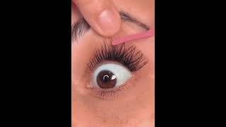 POV How I apply lash extensions at home using The What The Fluff Kit grwm [upl. by Ymij771]