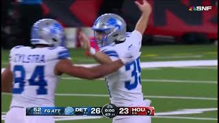 Lions Kicker Jake Bates GAMEWINNING Field Goal vs Texans  Lions vs Texans  NFL 2024 [upl. by Seuqramed]