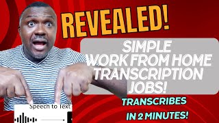 Simple Work From Home Transcription Jobs Secret Website Revealed 1 Hour Job Done in 2 Minutes [upl. by Mercy]