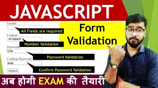 Form Validation in JavaScript  Complete Form Validation  JavaScript Tutorial [upl. by Eicyak]