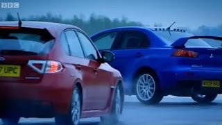 Mitsubishi Evo vs Subaru Impreza  Top Gear  BBC [upl. by Outhe]