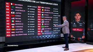 CALENDARIO OFICIAL DE LA F1 2024  AGENDA DE LOS GRANDES PREMIOS telemetricof1 F12024 f12023 [upl. by Tnomyar]