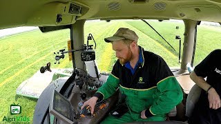 John Deere 6250R Mowing With John Deere Triple Mowers 💪👌🌾 [upl. by Stroud]