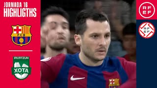 Resumen PrimeraDivisiónFS  Barça 54 CA Osasuna Magna  Jornada 16 [upl. by Arved]