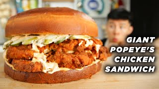 I Made A Giant Popeyes Chicken Sandwich [upl. by Molahs]