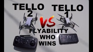 DJI RYZE TELLO 2 vs TELLO 1 Flyability Test side by side comparison REVIEW [upl. by Rovaert333]