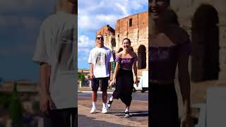 Funny dance trend at the colosseum in Rome  Jasmin and James shorts [upl. by Annahsit]