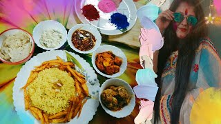 Every Holi Ever Holi Special Veg Thali Festival Thali in 60 mins Dasguptas Nest [upl. by Anidnamra]