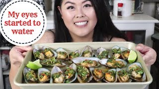 SPICY Green Lip Mussels Mukbang [upl. by Cheryl450]