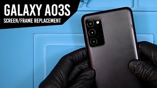 Galaxy A03s A037U Screen Replacement  Frame Swap  Teardown Guide [upl. by Ahsirk]