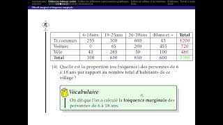 Effectif marginal et fréquence marginale [upl. by Legge]