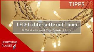 LEDLichterketten mit Batterie Stromanschluss Timer  Unboxing Planet [upl. by Laurice593]