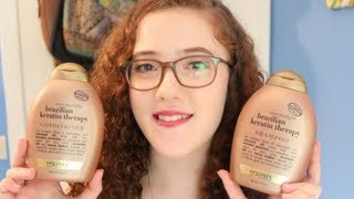 Product Review  Organix Ever Straight Brazilian Keratin Therapy Shampoo amp Conditioner [upl. by Elwira]