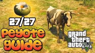 GTA 5  All 27 Peyote Plant Locations Guide  Play As Animals Easter Egg Tutorial GTA V [upl. by Gerri]