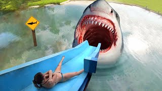 this SHARK water slide will give you nightmares [upl. by Jaunita]