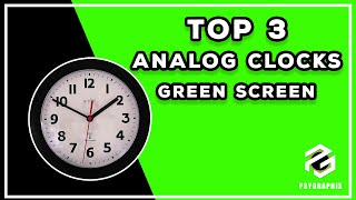 Top 3 Analog Clocks Green Screen 🟩 [upl. by Diantha58]