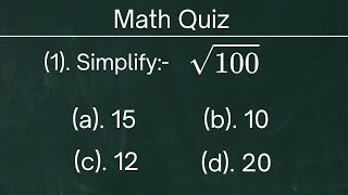 Can You Pass 6th Grade Math Square Root Test  Math Quiz [upl. by Vernita819]